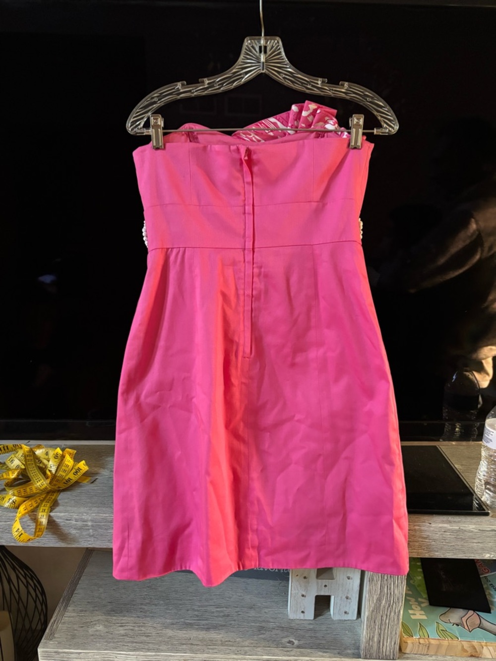 Lilly Pulitzer Pink Strapless Pearl-Embellished Faux-Wrap Dress - Picture 2 of 12